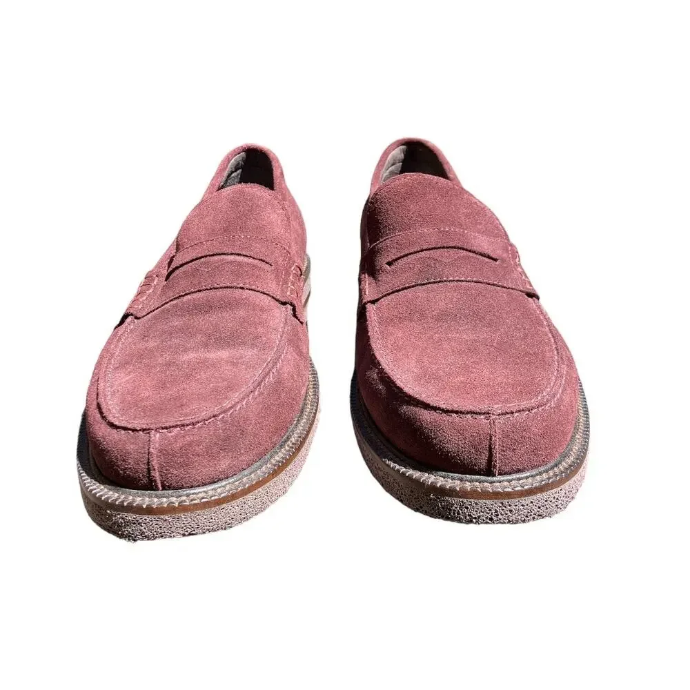 Donald Pliner Plum Suede Penny Loafer Landry Size 9